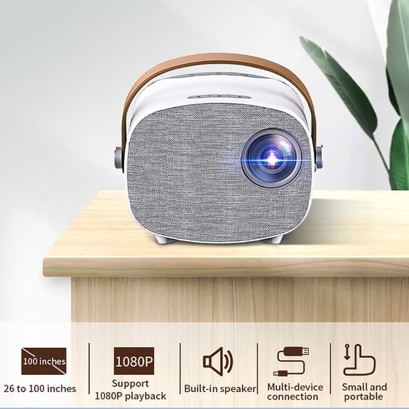 Yufenmy Projectors Under $50 Smart Mini Portable Projector Compatible with Android iOS Windows TV Household-border LED Mini HD Portable Projector