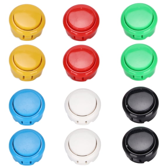 QM070919 Botones de consola de juegos Arcade Joystick, 12 Uds., botón de repuesto duradero de 30mm para consola de juegos Arcade Joystick