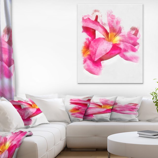 Belles Fleurs avec Grands Pétales Roses - Impression sur Toile Florale
