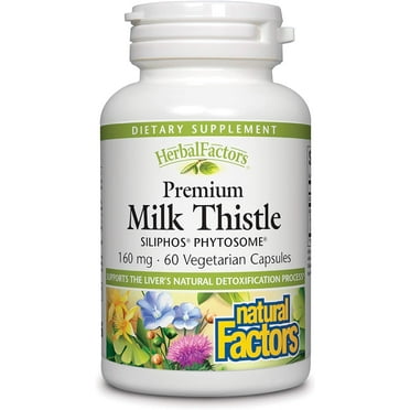 Natural Factors HerbalFactors Premium Milk Thistle, Liver Health Formula, 60 Capsules