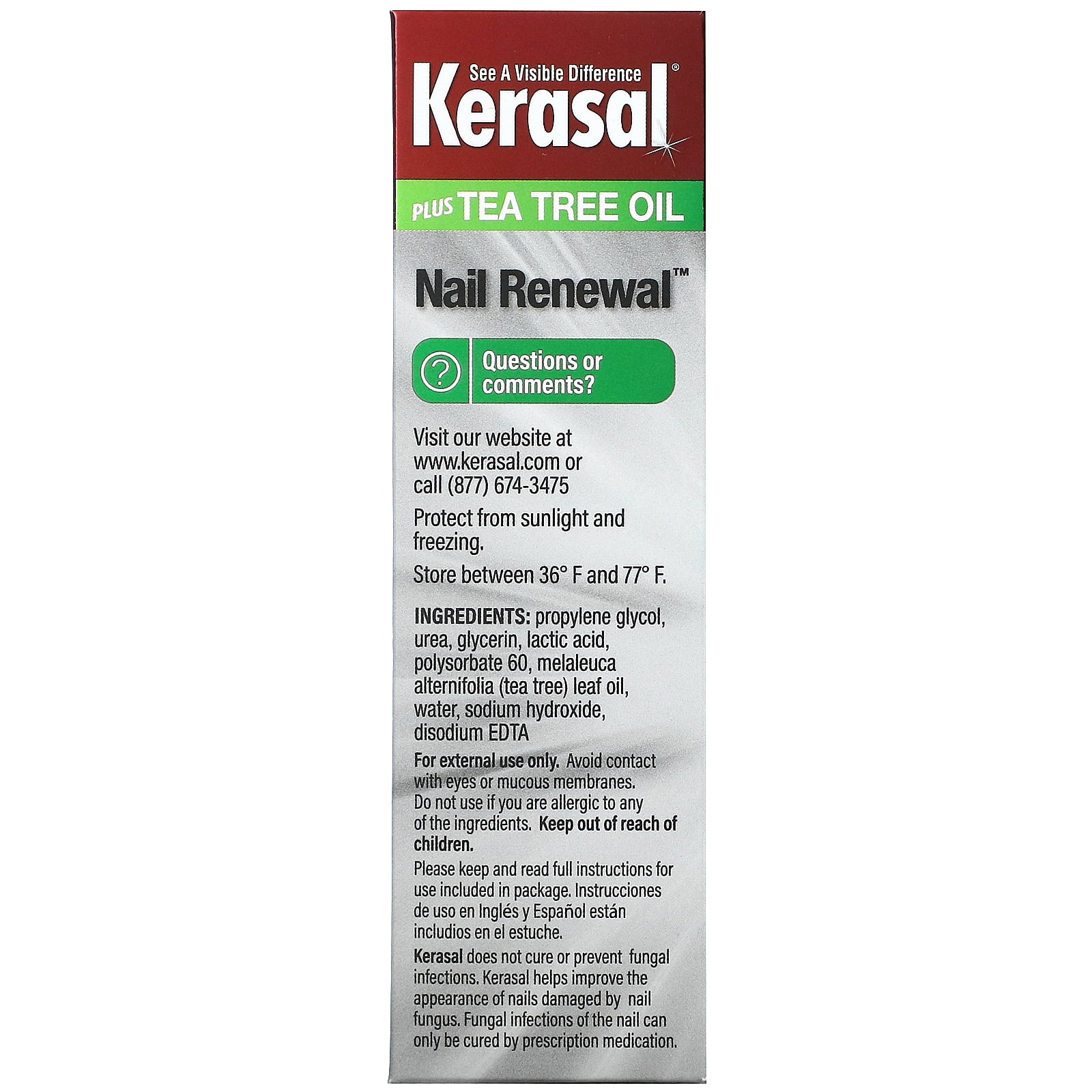(2 pack) Kerasal Plus Tea Tree Oil Fungal Nail Repair Solution with Precision Brush, 10ml
