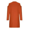 thumbnail image 5 of IROINNID Long Sleeve Dress for Women Mid-Length Fit&Flare Dress V-Neck Cold Shoulder Long Sleeve Button Metal Buckle Solid Dresses,Orange, 5 of 6