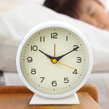 Deyuer Alarm Clock with Snooze Function Vintage Silent Desktop Alarm Clock with Night Light Bedroom Small Bedside Desk Clock for Home Dorm