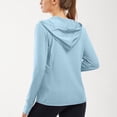 thumbnail image 5 of Sun Protection Hoodie for Womens Summer Front Zipper UPF 50+ Long Sleeve UV Spf Tee Shirts with Pockets Rash Guard Sun-Protective Clothing Quick Dry Athletic Stretch Shirts with Thumb Holes, 5 of 6