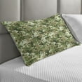 thumbnail image 2 of Animal Quilted Pillowcover, Skull Camouflage Design Various Frog Pattern Different Tones Art Print, Standard King Size Accent Pillow Cover for Bedroom, 36" x 20", Sage Pine Green, by Ambesonne, 2 of 2