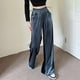 thumbnail image 1 of Pantalones Rectos, Pantalones De Trabajo De Pierna Ancha De Terciopelo Reflectante Con Cordón Para Mujer Rayas Suaves Con Bolsillos Para La Vida Diaria Para Viajes, 1 of 6
