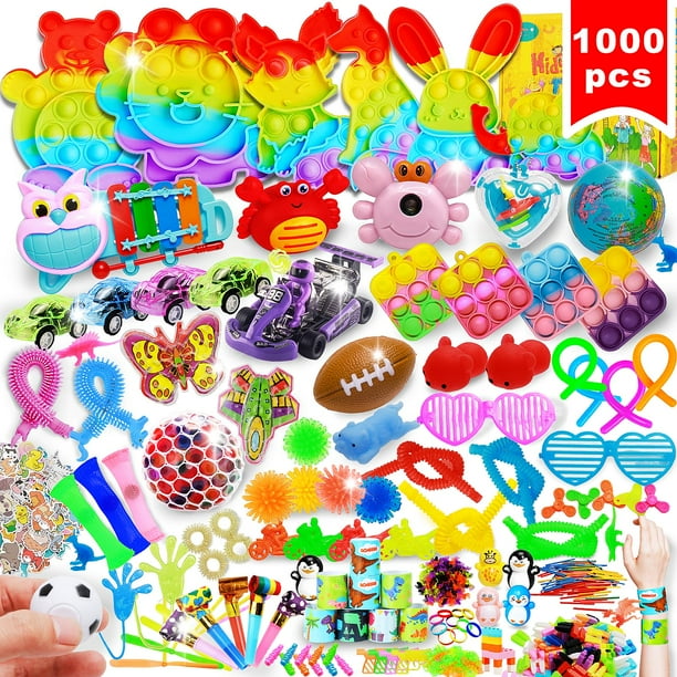1000 piezas de regalos de fiesta para niños, rellenos de medias, regalos, juguetes inquietos, paquete de juguetes a granel para carnaval, tesoro, caja de premios para el aula, adultos, alivio del estr