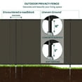 thumbnail image 3 of 5'x111' Outdoor Privacy Fence with Iron Poles Ground Spikes Dog Garden Privacy Metal Fence Backyard Patio Yard Barrier Border Divider Brown, 3 of 5