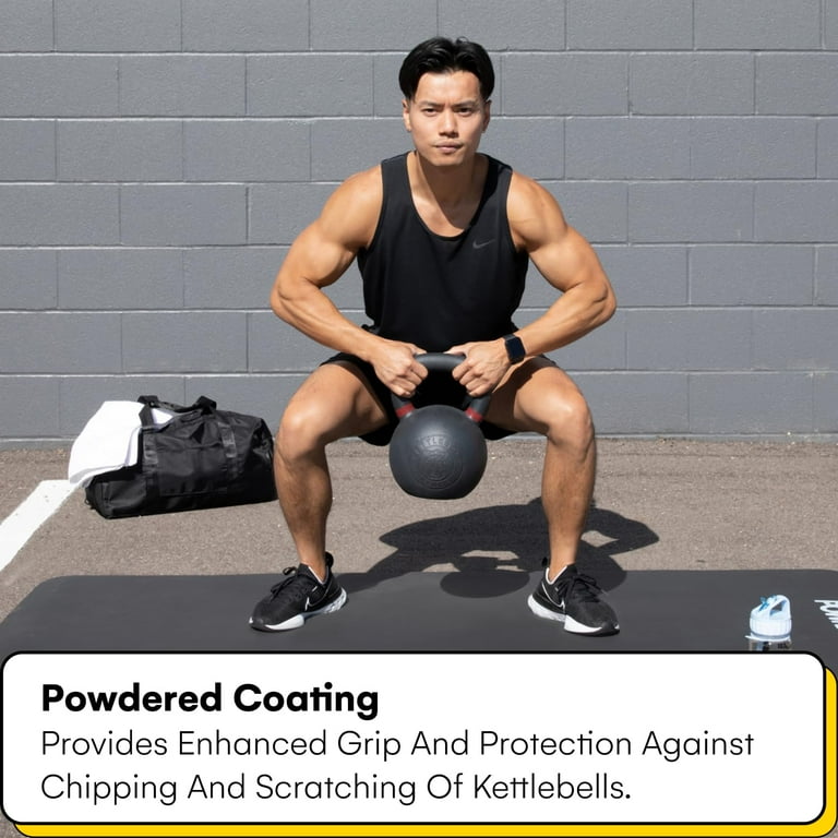 KETTLEBELL KINGS Powder Coat Cast Iron Kettlebell Weights for Men