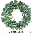 thumbnail image 3 of 18” Artificial Eucalyptus Wreath, Full & Lifelike Greenery Wreath with Frosted Tips, Christmas Door Decoration, All-Season Farmhouse Wedding Wall & Outdoor Decor, 3 of 12