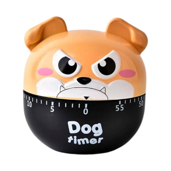 KAKOWELY Khaki Dog Shaped Kitchen Timer for Baking Cooking and Classroom Activities 5 Minute Household Countdown Plastic,2.76"X2.56"X2.56"