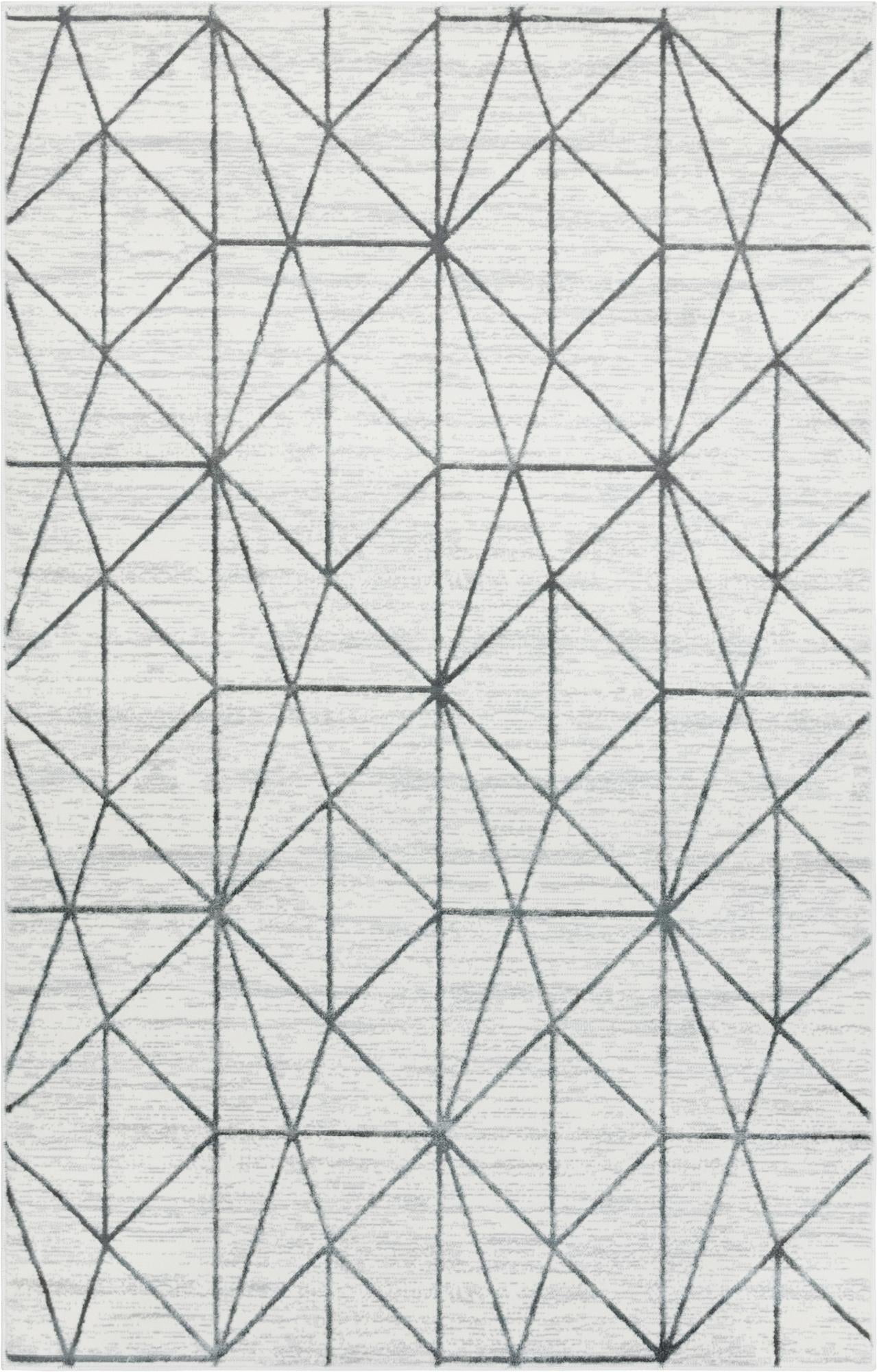 Lattice Trellis Collection Rug 5' x 8' White LowPile Rug