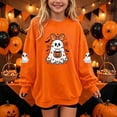 thumbnail image 2 of Enjoytime Halloween Crewneck Sweatshirt Ghost Graphic Long Sleeve Pullover Top Cute Fall Fashion Toddler Girl Clothes 1-14 Years, 2 of 7