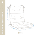 thumbnail image 4 of YOOZEKU Outdoor Indoor High Back Chair Cushions Set of 4,Waterproof All-Weather Patio Adirondack Rocking Seat Back Chair Cushions for Outdoor Furniture with Ties,45x22 Inch, Beige, 4 of 6