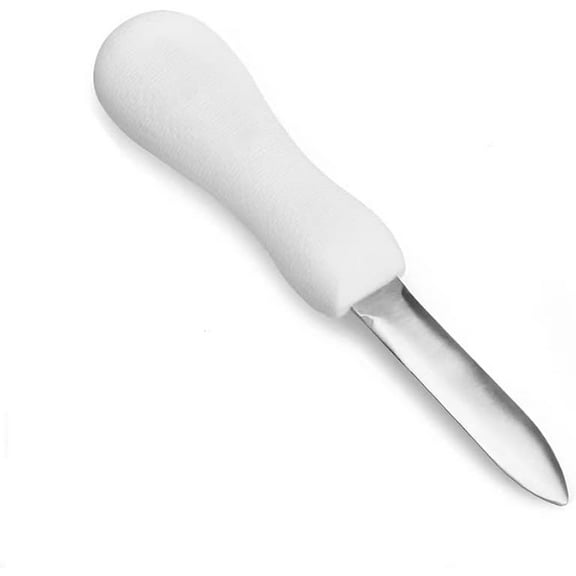 Oyster Shucking Knife, Stainless Steel Oyster Knife with Non-Slip Poly Handle, Seafood Opener Seafood Tools for Oyster Clam Scallop In Shell, White