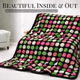 thumbnail image 2 of Korean Mink Blanket Queen Size, Animal/Floral Print Thick Heavy Korean Blanket - 8 LB Reversible Fleece Mink Style, (95"x 79") (Polka Dots) (2Ply), 2 of 9
