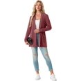 thumbnail image 5 of JWD Women's Open Front Cardigan with Pockets Long Sleeve Lightweight Casual Sweater Red XL, 5 of 6