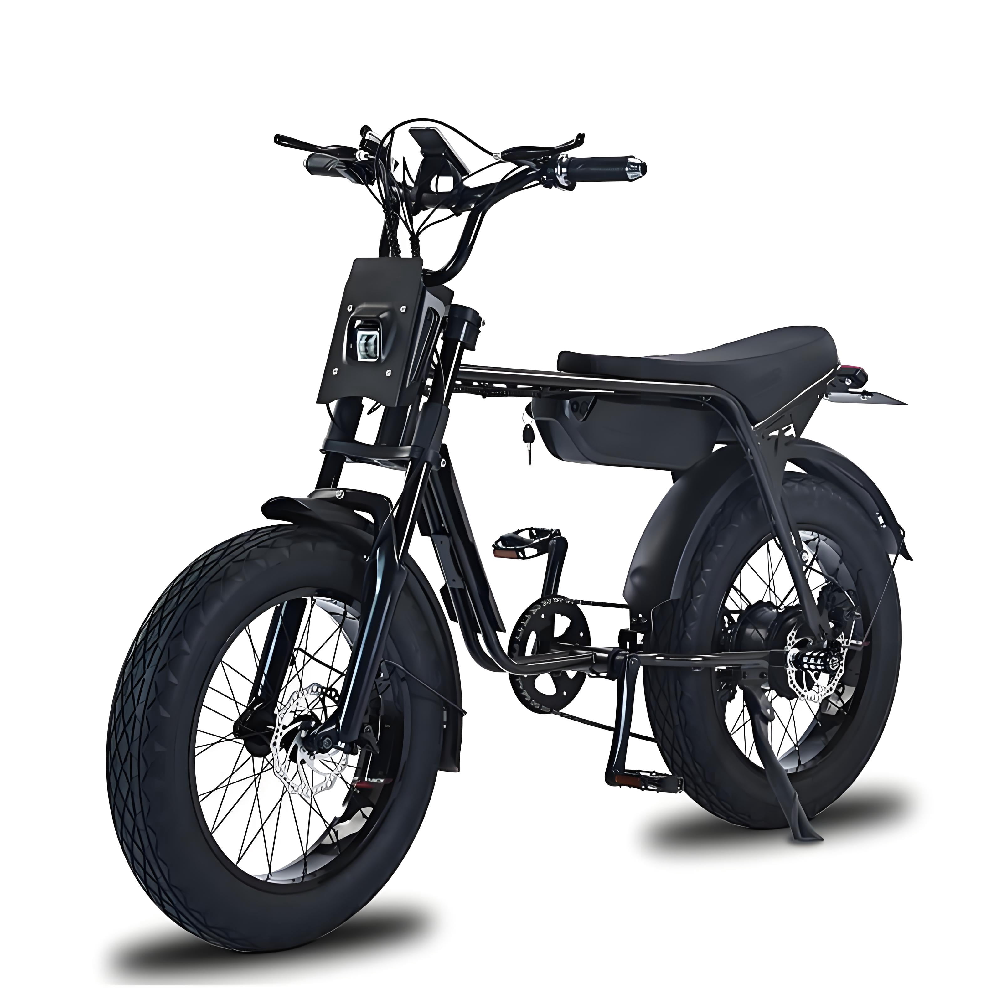 20" Electric Bike for Adults,750W Electric Mountain Bike,48V 13Ah Removable Battery,Shimano 7-Speed,40 Miles of Range,Black