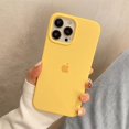 thumbnail image 1 of Funda Amarilla De Silicona Flocada Azul Para IPhone 14 11 12 13 Pro X XS Max XR 7 8 Plus Gema Verde Borde Recto Cubierta, 1 of 3