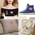 thumbnail image 6 of 30 Pieces Pink Series Embroidered Iron on Patches Cute Smiley Heart Star Rainbow Repair Decorative Patch Sewing Appliques for Clothes Dress Hats Jeans Backpacks DIY Accessories, 6 of 7