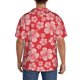 thumbnail image 3 of Balery Red Hibiscus Flower Camisa Casual de Manga Corta con Botones para Hombre, Texturizada, Estilo Cubano, para Playa, Verano-3X-Large, 3 of 5