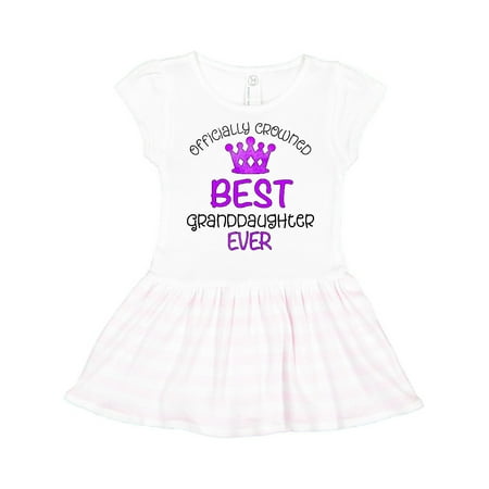 

Inktastic Officially Crowned Best Granddaughter Ever purple crown Gift Toddler Girl Dress