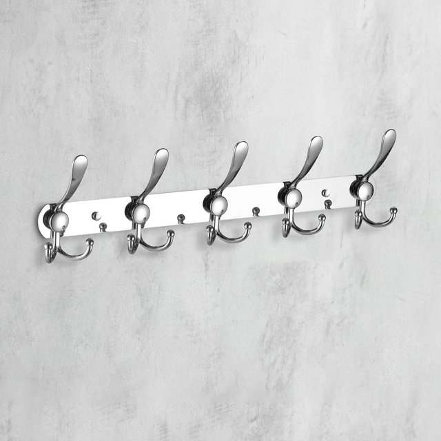 Gancho grande de acero inoxidable de tres ganchos para el hogar, cocina, sala de estar, dormitorio, puerta de la fila trasera, gancho para abrigos de baño