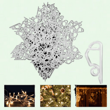 Christmas Light Clips, 100 Pieces Waterproof Outdoor Gutter Hooks