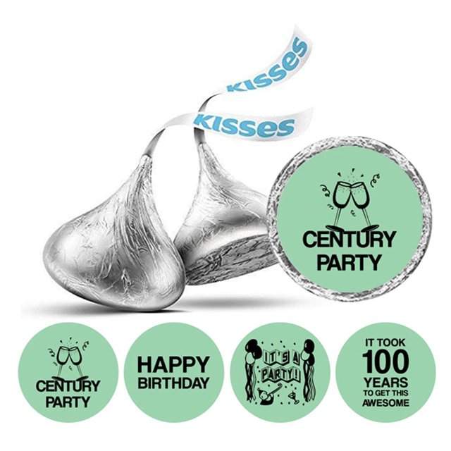 Darling Souvenir Its Took 100 Years Birthday Theme Stickers Candy Labels DIY 190 Pcs-Mint