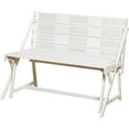 Folding Metal Table And Bench Set, White