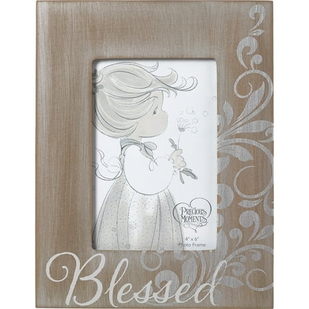 - Precious Moments Blessed Rustic Farmhouse Distsressed 4x6 Wood-Like Photo Frame 173406