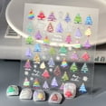 thumbnail image 3 of 5 PCS Christmas Nail Art Stickers Christmas Tree Nail Decals 5D Embossed Christmas Nail Art Stickers Christmas Tree Nail Stickers for Women Girls Winter Xmas Holiday Nail Stickers, 3 of 13