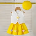 thumbnail image 2 of Staki Children's Summer Set Toddler Baby Girl Clothes Summer Sleeveless Tank Top Shorts Skirts Outfit Girls Clothing Set 9M 12M 18M Yellow,9-12 Months, 2 of 6