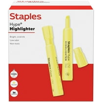 Staples Hype Tank Highlighter Chisel Tip Yellow 36/Pack (ST62941)