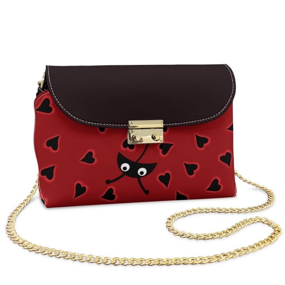 KUIFORTI Black Cat Small Crossbody Bag Fashion Medium Flap Crossbody Handbag with Chain Strap Hard-Wearing Comfortable Shoulder Bag for Women for Travel Daypack