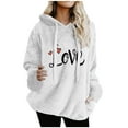 thumbnail image 3 of Aboser Womens Fuzzy Sherpa Pullover Hoodies Fluffy Fleece Sweatshirt Cute Love Printed Tops Winter 2026 Warm Plush Hoodie Drawstring Long Sleeve Loungewear with Pockets, 3 of 7
