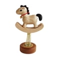 thumbnail image 4 of Estatua de animal para decoración de salpicadero de coche, cabezón, accesorios de madera, caballo mecedor Estilo A, 4 of 9