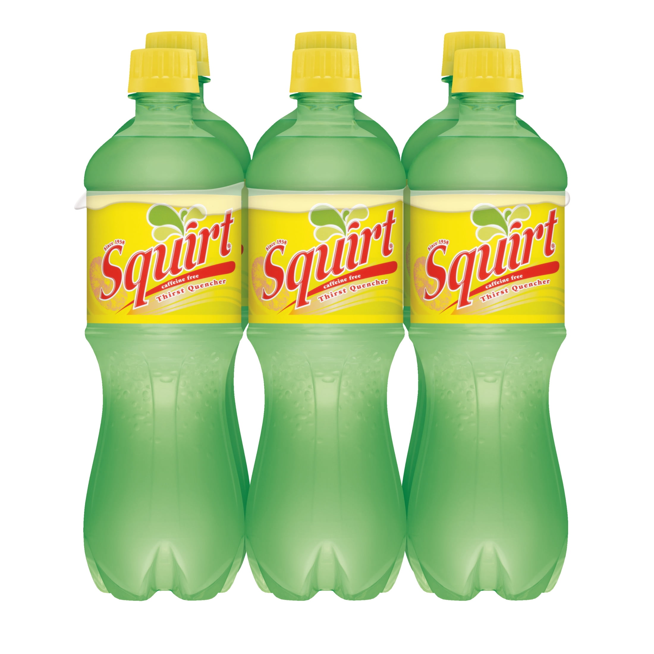 (4 pack) Squirt Caffeine Free Grapefruit Soda Pop, 16.9 fl oz, 6 Pack Bottles