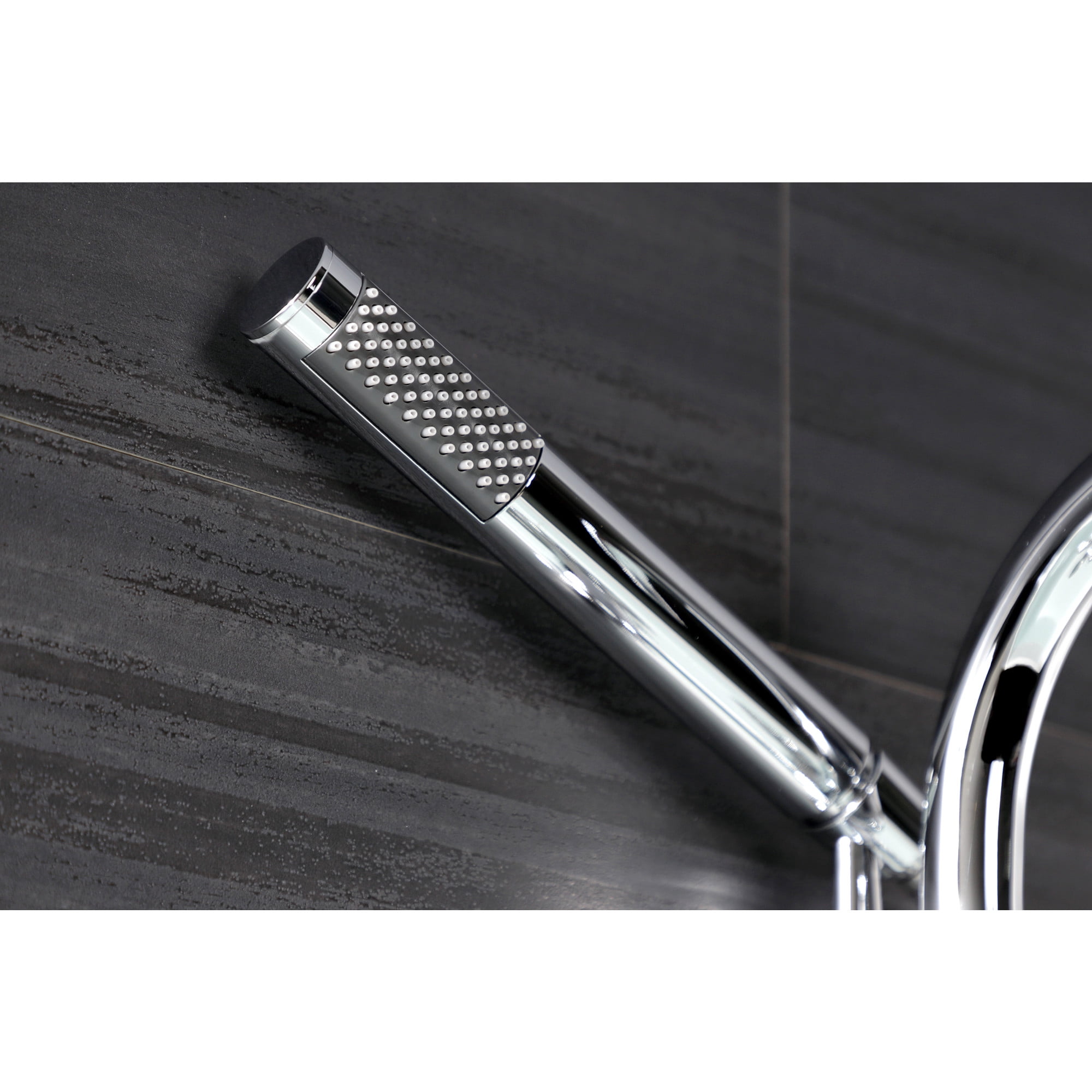 Kingston Brass AE8151RKX Webb 7-Inch Adjustable Wall Mount Clawfoot Tub Faucet with Knurled Handle and Hand Shower, Polished Chrome