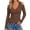 Brown, variant on HGIEYS Womens V Neck Cold Shoulder Tops Short/Long Sleeve Summer T Shirts