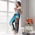 thumbnail image 5 of Wukai Blue Sky Winged Cat Women Pajama Pants Comfy Stretch Drawstring Palazzo Wide Leg Lounge Pant Comfy Sleepwear Yoga Pants-X-Large, 5 of 6
