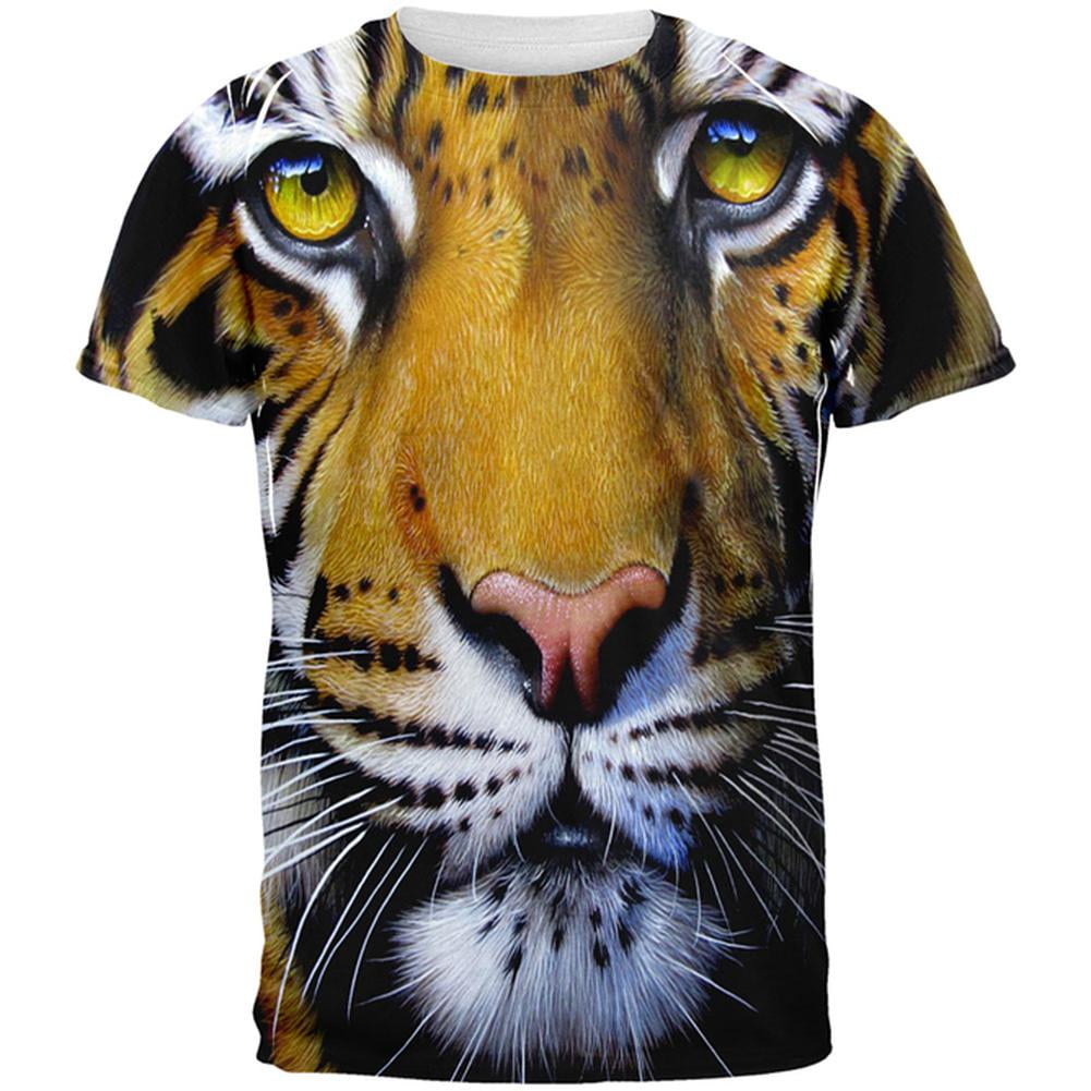 Siberian Tiger Face All Over Adult T-Shirt - Walmart.com