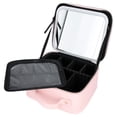 thumbnail image 3 of Cosmetic Organizer with Rechargeable LED Mirror and Adjustable Dividers, Pink, 3 of 6