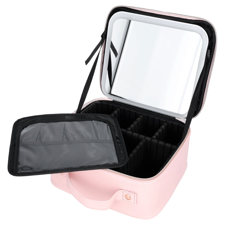 Walmart Cosmetic Organizer with LED Mirror, Adjustable Dividers