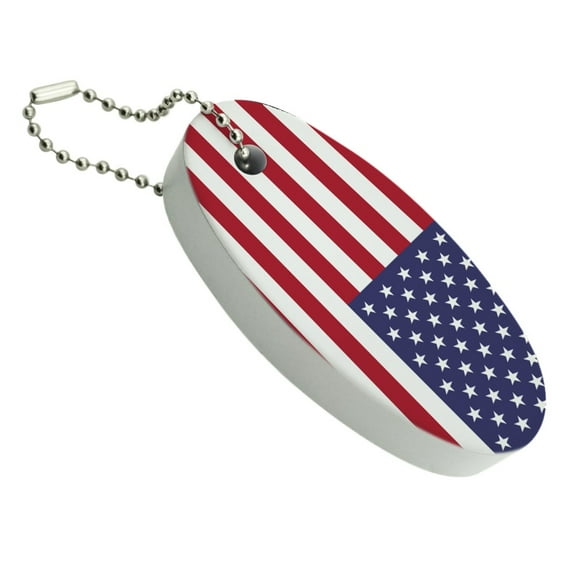 Reversed USA American Flag Red White Blue Military Floating Foam Keychain Fishing Boat Buoy Key Float