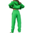 thumbnail image 4 of Scyoekwg Women's Fall Two Piece Outfits Long Sleeve Sweatshirt Jogger Sweatpant Casual Matching Outfits Two Piece Set Fashion Outfits Sets (Green,M), 4 of 7
