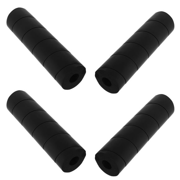 CRAFTHROU 4Set Cylindrical Bed Frame Feet Covers Black Foam for Furniture Leg Protection and Noise Reduction