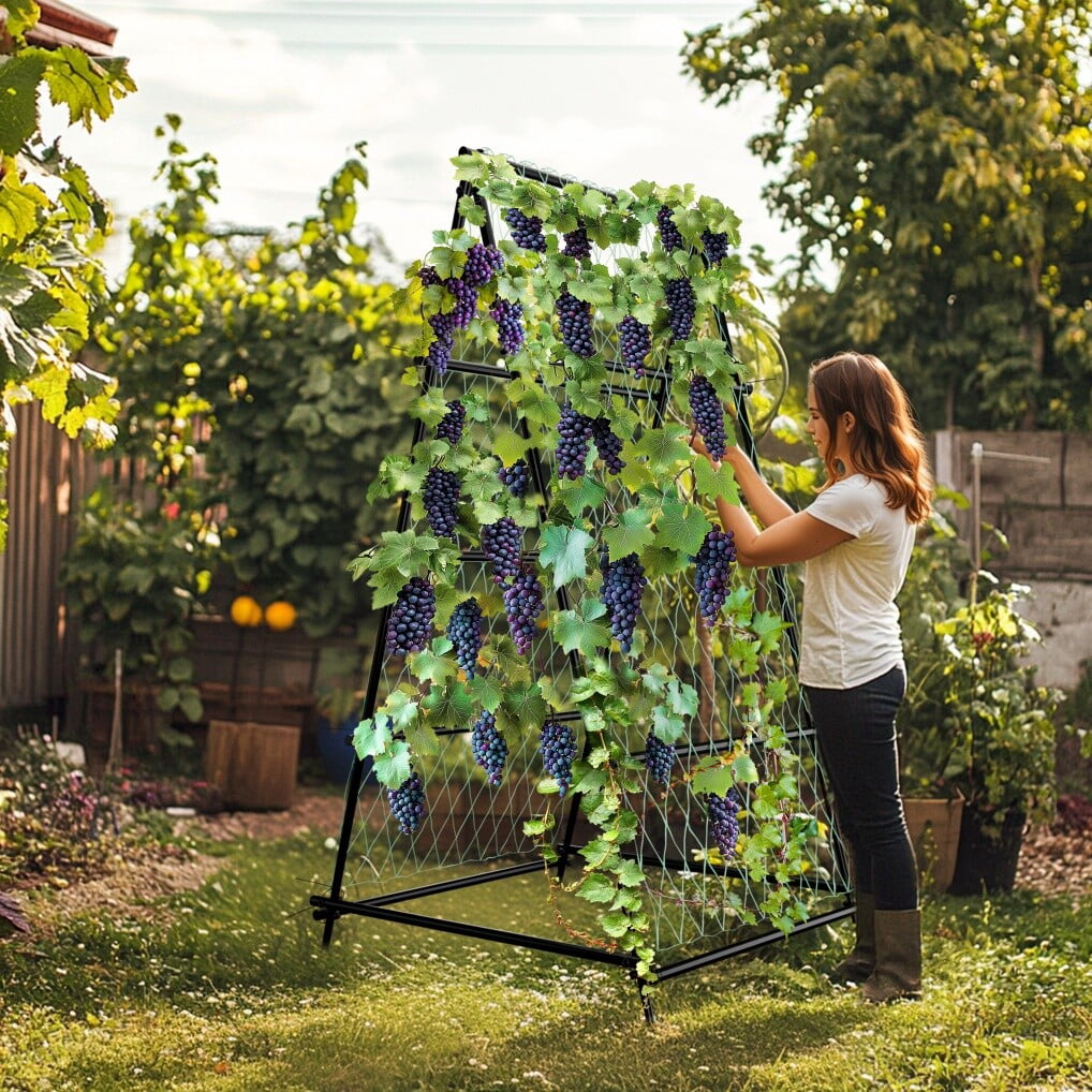 LINJH Tall Cucumber Trellis for Climbing Plants Outdoor Garden Arch Trellis Metal NEW
