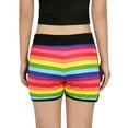 thumbnail image 6 of HDE Womens Rainbow Striped Retro Fashion Dolphin Running Workout Shorts 2X, 6 of 6