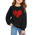 thumbnail image 4 of Spazoro Kids Girls Sweatshirts, Heart Print Valentine's Day Crew Neck Long Sleeve Casual Blouses Tops for Child Girls Black Size 3 T, 4 of 4